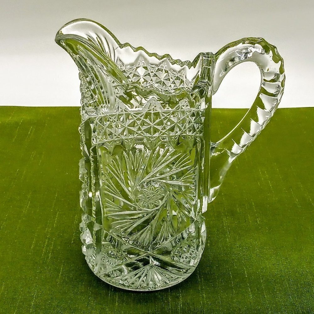 Antique US Glass Comet In The Stars EAPG Crystal Pitcher